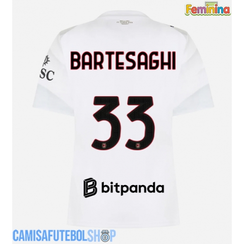 Camisa de time de futebol AC Milan Davide Bartesaghi #33 Replicas 2º Equipamento Feminina 2026-27 Manga Curta